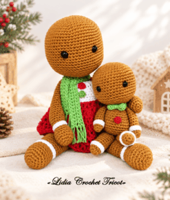 Tutoriel PDF amigurumi crochet Maman et bébé pain d'épices Boutique Lidia Crochet Tricot
