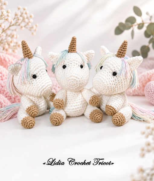 Tutoriel PDF amigurumi Bébé licorne Boutique Lidia Crochet Tricot