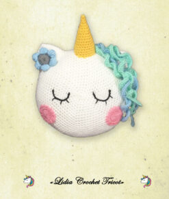 Coussin licorne (tutoriel Lidia Crochet Tricot)