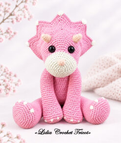Tutoriel PDF amigurumi crochet Pinkie le dinosaure Boutique Lidia Crochet Tricot