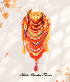 Tutoriel PDF crochet Châle Automne Boutique Lidia Crochet Tricot