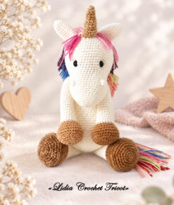 Tutoriel PDF amigurumi crochet Licorne (grande) Boutique Lidia Crochet Tricot