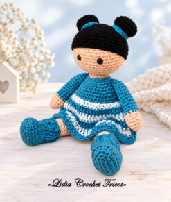 Tutorial PDF amigurumi crochet Poupee Valentine Boutique Lidia Crochet Tricot