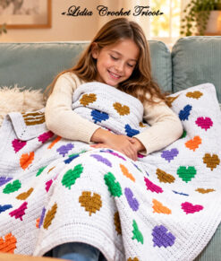 Tutoriel PDF Couverture Je t'aime Boutique Lidia Crochet Tricot