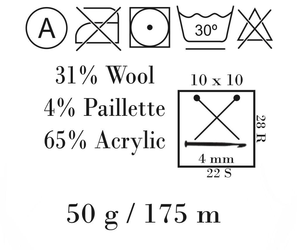 Etiquette entretien Galaxie fil de laine Lidia Crochet Tricot